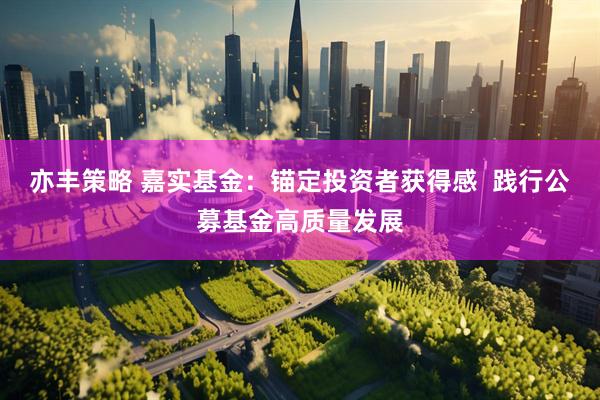 亦丰策略 嘉实基金：锚定投资者获得感  践行公募基金高质量发展
